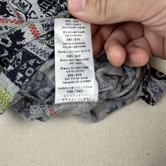 Catherine Andre Shawl Neck Blouse Top Women’s Small Mixed Print Art Long Sleeve - Picture 15 of 16